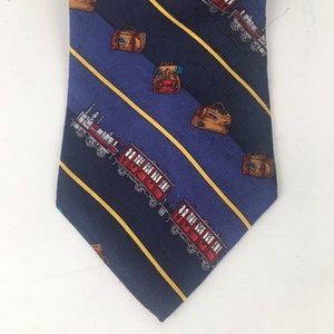 Belgravia blue travel themed novelty silk necktie